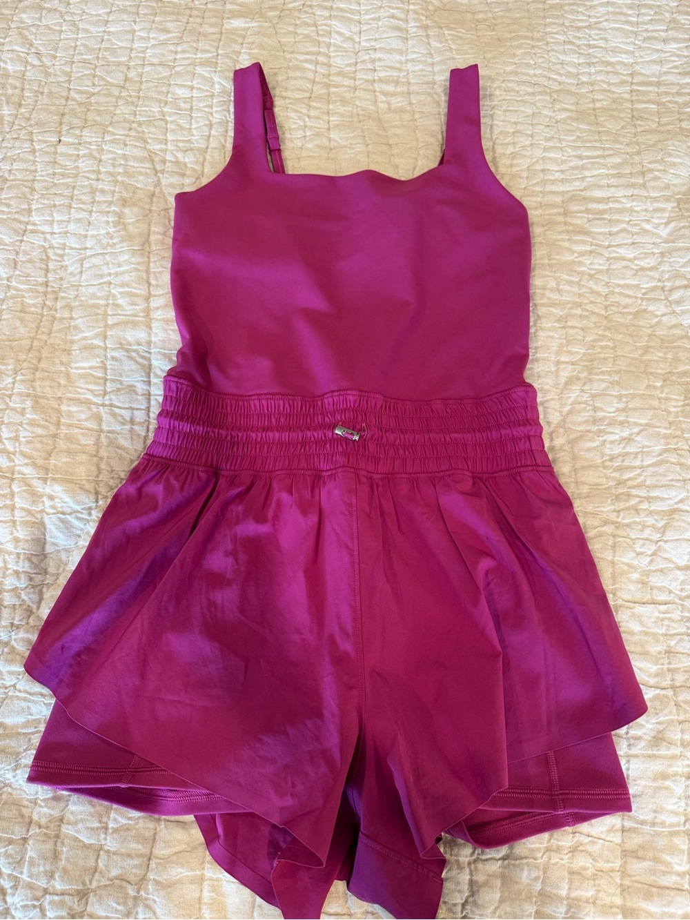 Abercrombie and Fitch YPB sculptLUX Hybrid Flyaway Onesie Pink